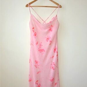 New Look Pink Maxi Dress with Floral Design